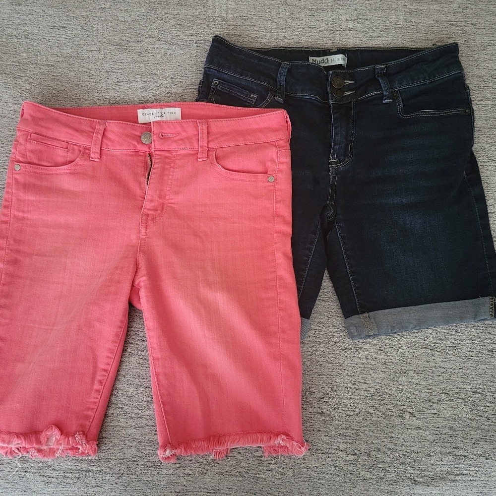 Girls size 14 Bermuda shorts lot Mudd Celebrity Pink
